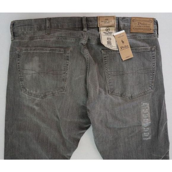 Polo Ralph Lauren Men Sz 38x32 Gray The Sullivan Slim Rope Dyed Jeans $198+ - Picture 4 of 11